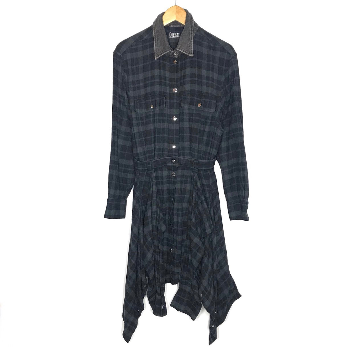 DIESEL | ディーゼル 長袖フランネルシャツワンピース ワンピース D-JANICE-A ブラック系 サイズ：S【倉吉店】