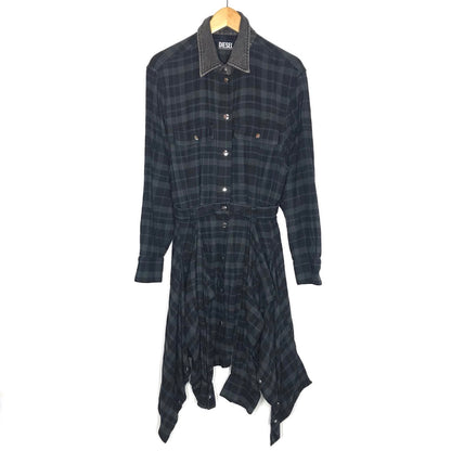 DIESEL | ディーゼル 長袖フランネルシャツワンピース ワンピース D-JANICE-A ブラック系 サイズ：S【倉吉店】