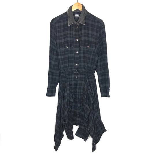 DIESEL | ディーゼル 長袖フランネルシャツワンピース ワンピース D-JANICE-A ブラック系 サイズ：S【倉吉店】