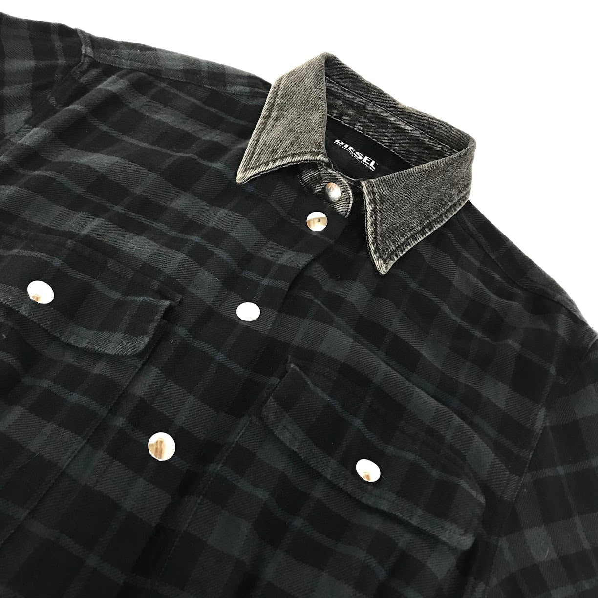 DIESEL | ディーゼル 長袖フランネルシャツワンピース ワンピース D-JANICE-A ブラック系 サイズ：S【倉吉店】