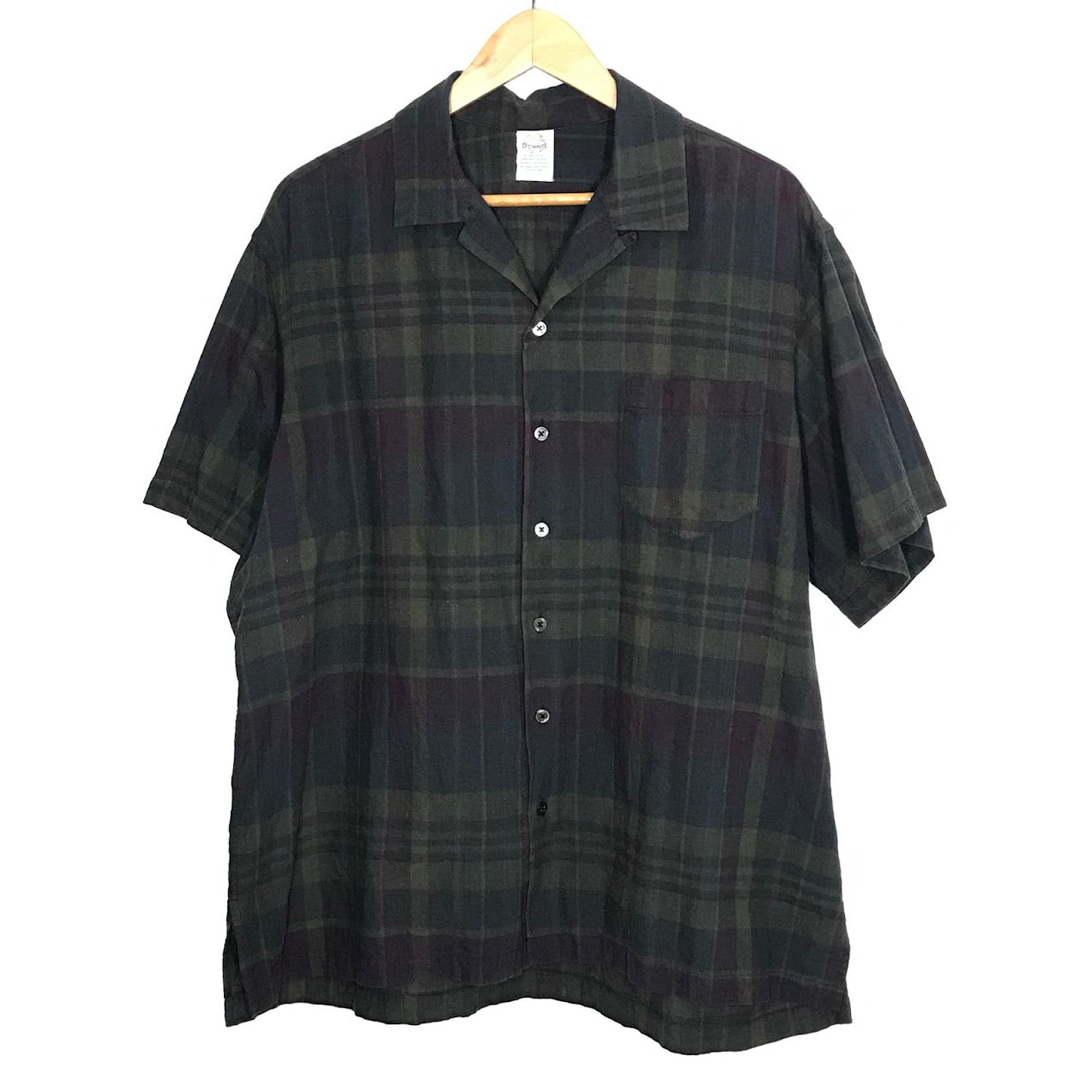 D.C WHITE｜ディーシーホワイト　INDIAN CLERK SHIRTS インディアンチェックシャツ 半袖シャツ D231659 サイズ：L【倉吉店】