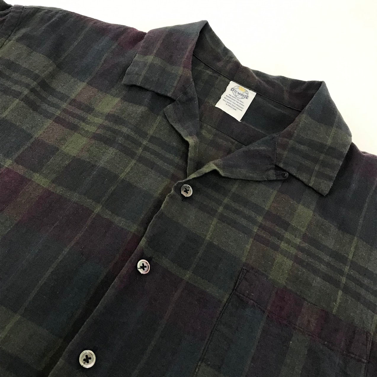 D.C WHITE｜ディーシーホワイト　INDIAN CLERK SHIRTS インディアンチェックシャツ 半袖シャツ D231659 サイズ：L【倉吉店】
