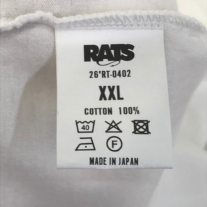 RATS | ラッツ ANIMAL X TEE 半袖Ｔシャツ 26RT-0402 ホワイト サイズ：XXL【倉吉店】【代金引換不可・日時指定不可】【ポスト投函】
