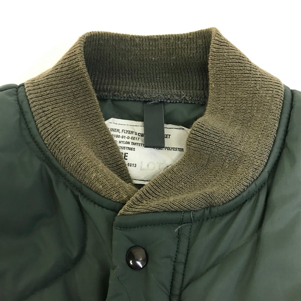 MILITARY衣料 | ミリタリーイリョウ US.ARMY 00s キルティングジャケット CWU-9/P JACKET 中綿ジャケット 8415-00-844-9813 カーキ サイズ：L【倉吉店】
