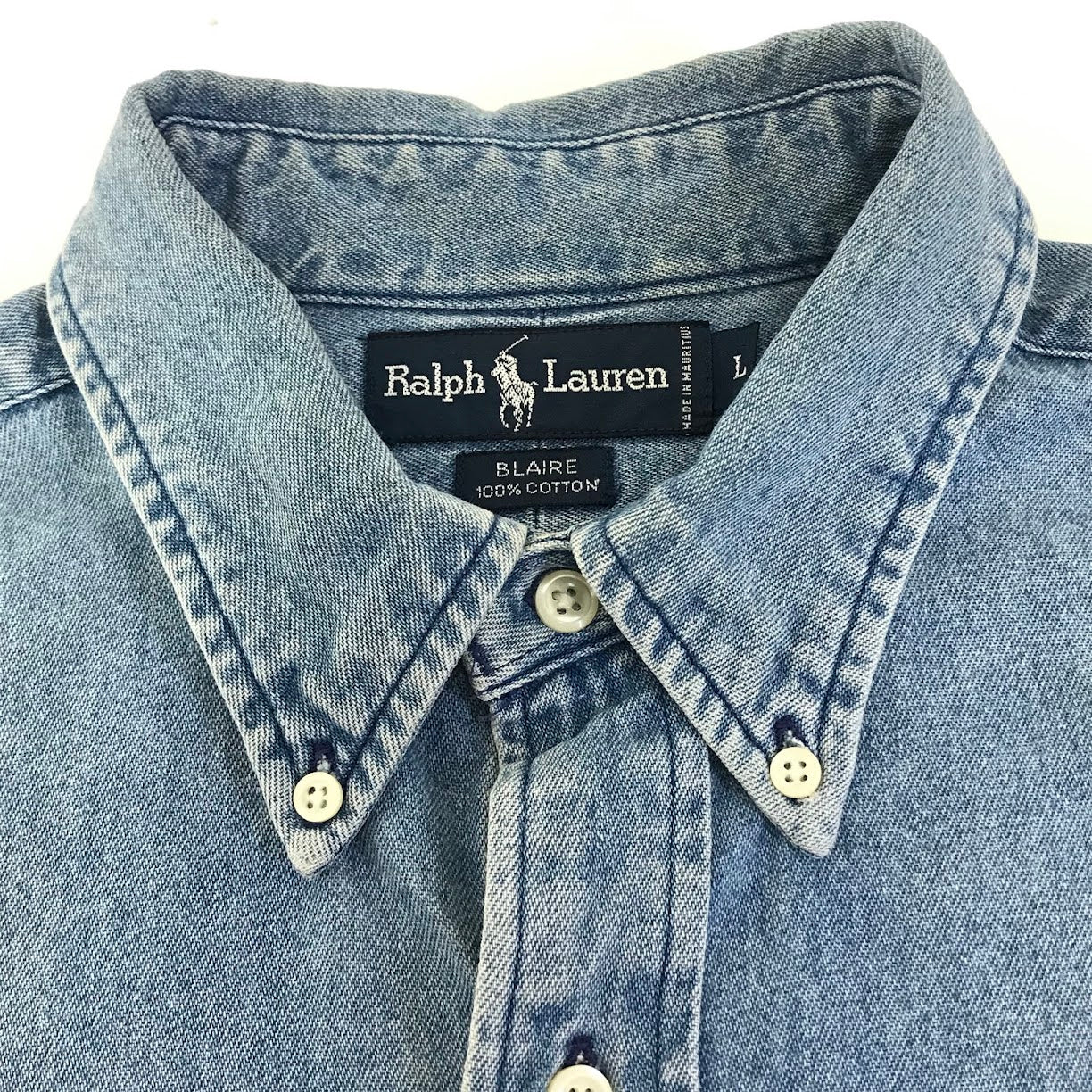 POLO RALPH LAUREN | ポロ・ラルフローレン BLAIRE デニムシャツ 長袖シャツ ライトブルー サイズ：L【倉吉店】