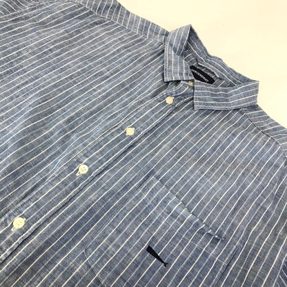 DESCENDANT | ディセンダント KENNEDYS CHAMBRAY ストライプ柄 半袖シャツ ブルー サイズ：3【倉吉店】