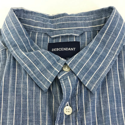 DESCENDANT | ディセンダント KENNEDYS CHAMBRAY ストライプ柄 半袖シャツ ブルー サイズ：3【倉吉店】