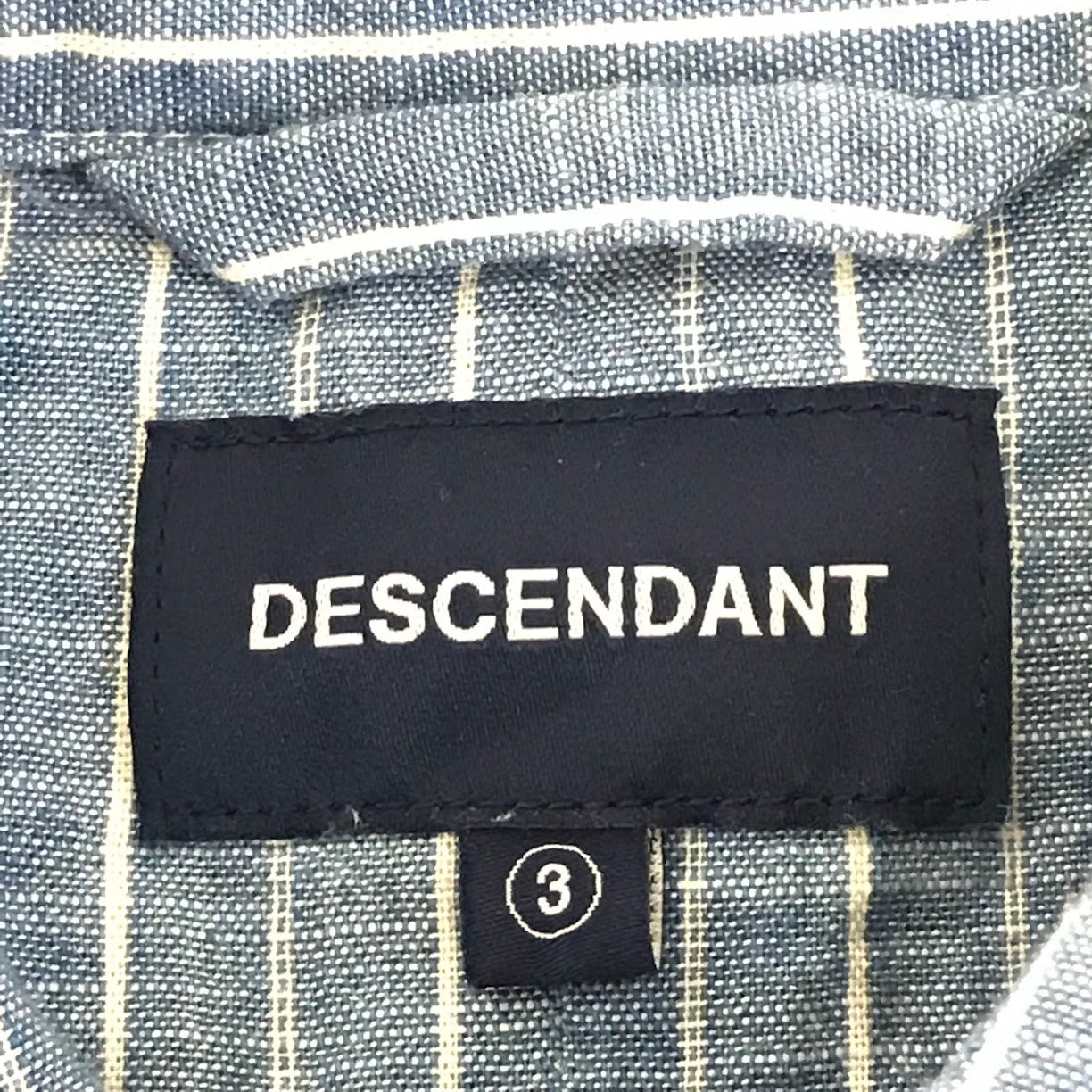 DESCENDANT | ディセンダント KENNEDYS CHAMBRAY ストライプ柄 半袖シャツ ブルー サイズ：3【倉吉店】
