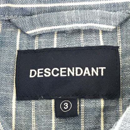 DESCENDANT | ディセンダント KENNEDYS CHAMBRAY ストライプ柄 半袖シャツ ブルー サイズ：3【倉吉店】