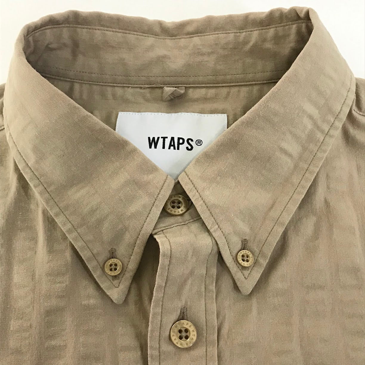 W)TAPS | ダブルタップス BD SS COPO. SUCKER COOLMAX 半袖シャツ 221GWDT-SHM02 ベージュ サイズ：4【倉吉店】