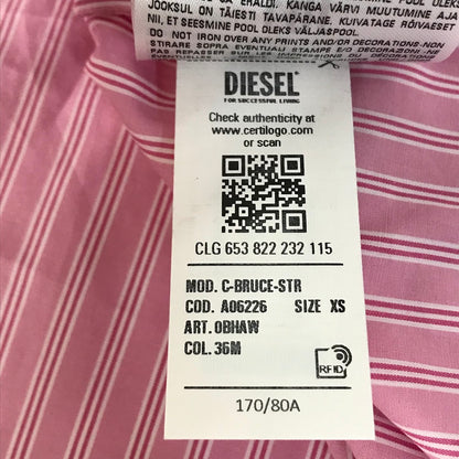 DIESEL | ディーゼル ストライプ柄 長袖シャツ A06226 ピンク サイズ：XS【倉吉店】