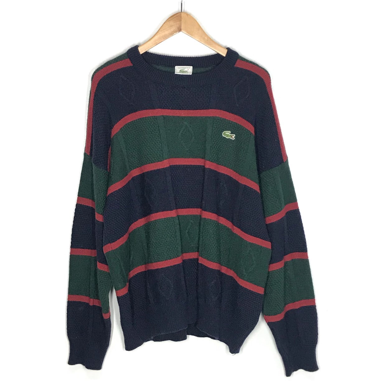 LACOSTE | ラコステ マルチボーダー ニット セーター グリーン/ネイビー/レッド サイズ：6【倉吉店】