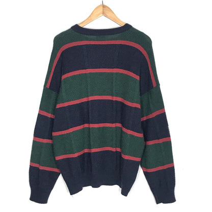 LACOSTE | ラコステ マルチボーダー ニット セーター グリーン/ネイビー/レッド サイズ：6【倉吉店】