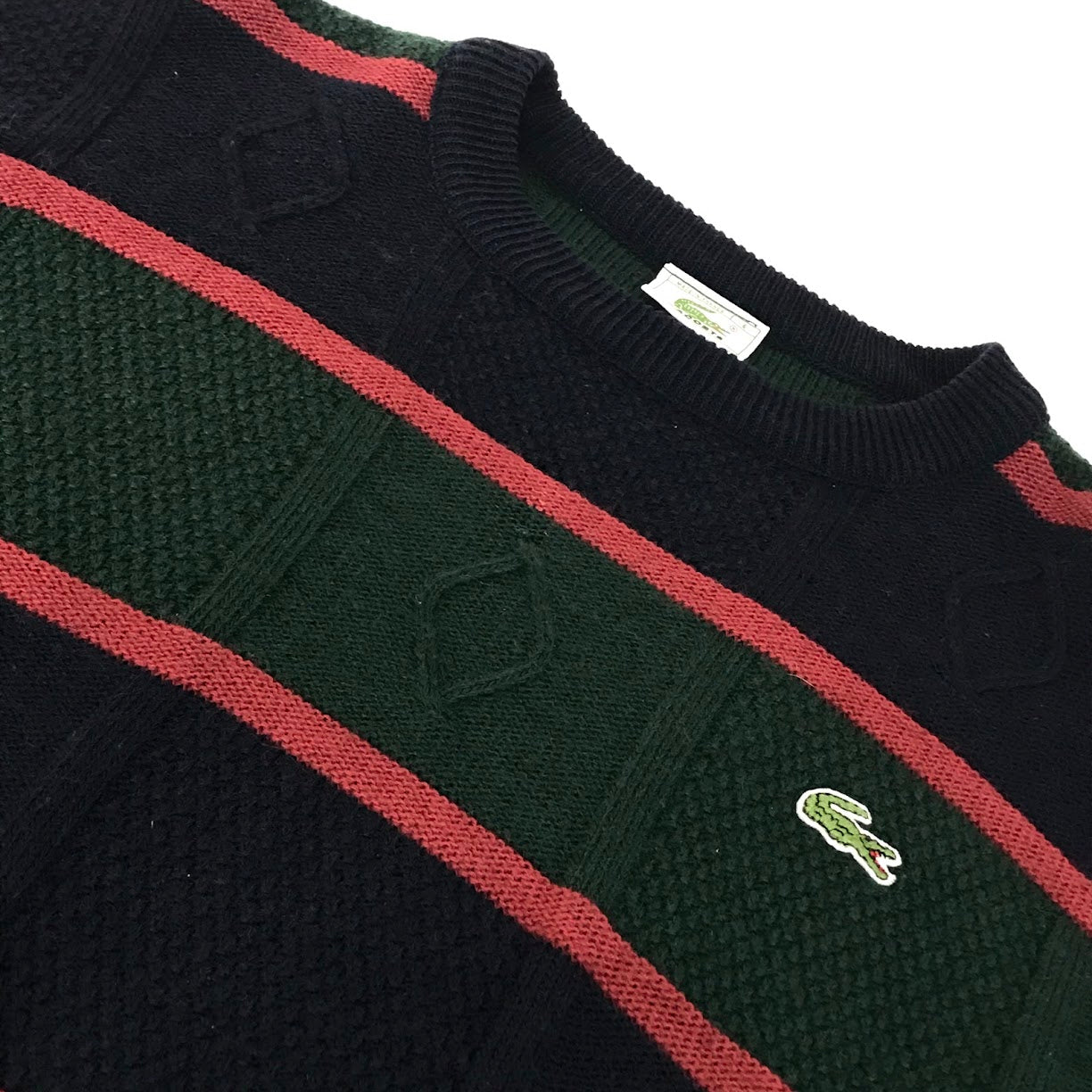 LACOSTE | ラコステ マルチボーダー ニット セーター グリーン/ネイビー/レッド サイズ：6【倉吉店】