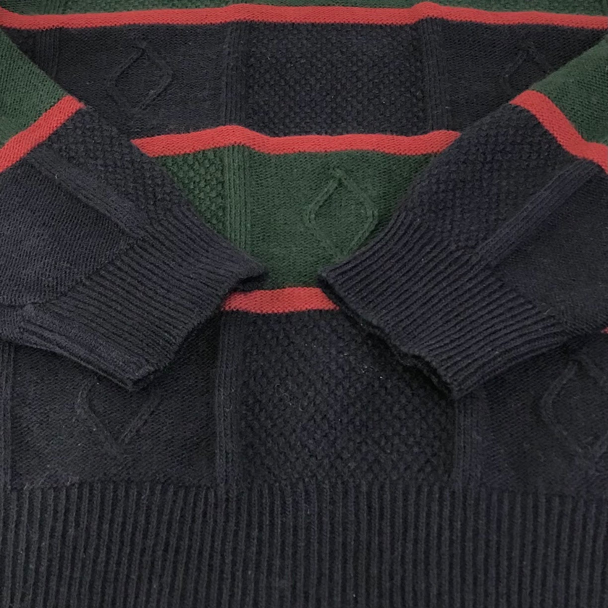 LACOSTE | ラコステ マルチボーダー ニット セーター グリーン/ネイビー/レッド サイズ：6【倉吉店】