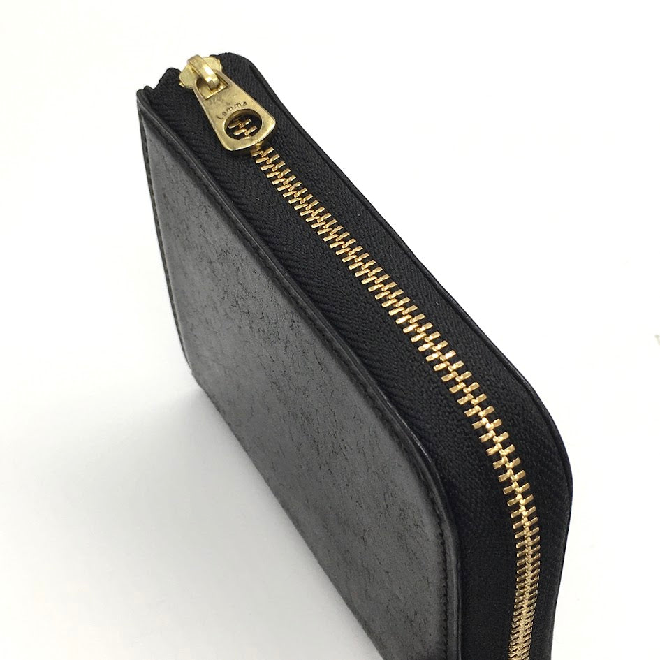 lemma｜レンマ CURVA クルバ ショートL字ウォレット｜L字ファスナー財布｜牛革 プエブロレザー｜ 二つ折り財布 ブラック【倉吉店】