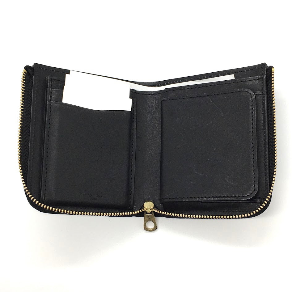lemma｜レンマ CURVA クルバ ショートL字ウォレット｜L字ファスナー財布｜牛革 プエブロレザー｜ 二つ折り財布 ブラック【倉吉店】