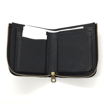 lemma｜レンマ CURVA クルバ ショートL字ウォレット｜L字ファスナー財布｜牛革 プエブロレザー｜ 二つ折り財布 ブラック【倉吉店】