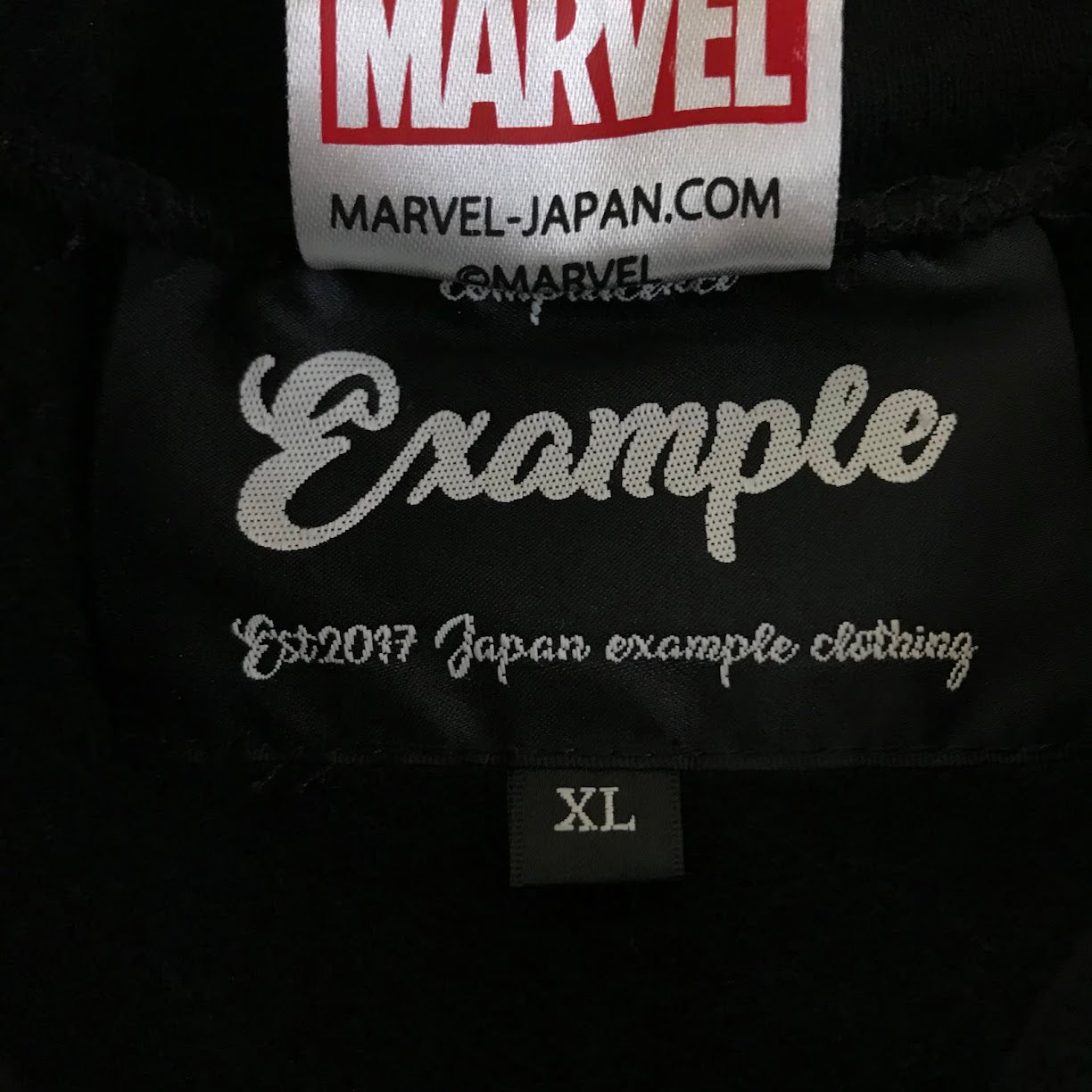 EXAMPLE | イグザンプル MARVEL(マーベル) プルオーバーパーカー パーカー EXMW-004 ブラック サイズ：XL【倉吉店】