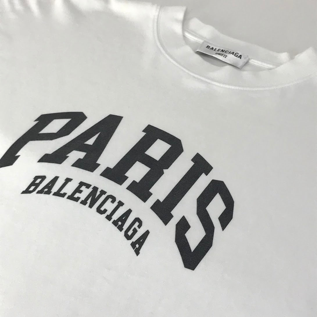 BALENCIAGA | バレンシアガ PARIS ロゴプリント 長袖Ｔシャツ 681046 TLVL7 ホワイト サイズ：L【倉吉店】