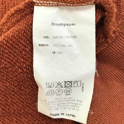 Graphpaper | グラフペーパー ×LOOPWHEELER(ループウィラー) Zip Parka ジップパーカー パーカー GU183-70130B オレンジ サイズ：1【倉吉店】