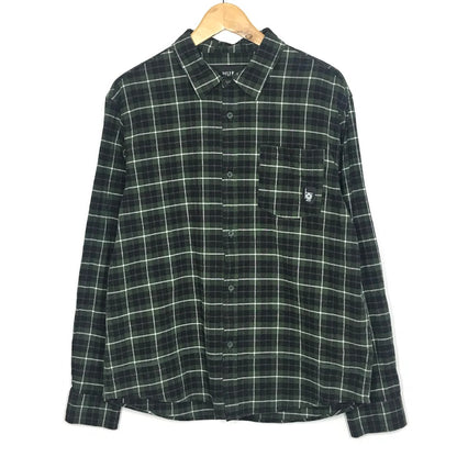 HUF | ハフ MODAL LS PLAID SHIRT チェック柄 長袖シャツ BU00221 グリーン系 サイズ：M【倉吉店】