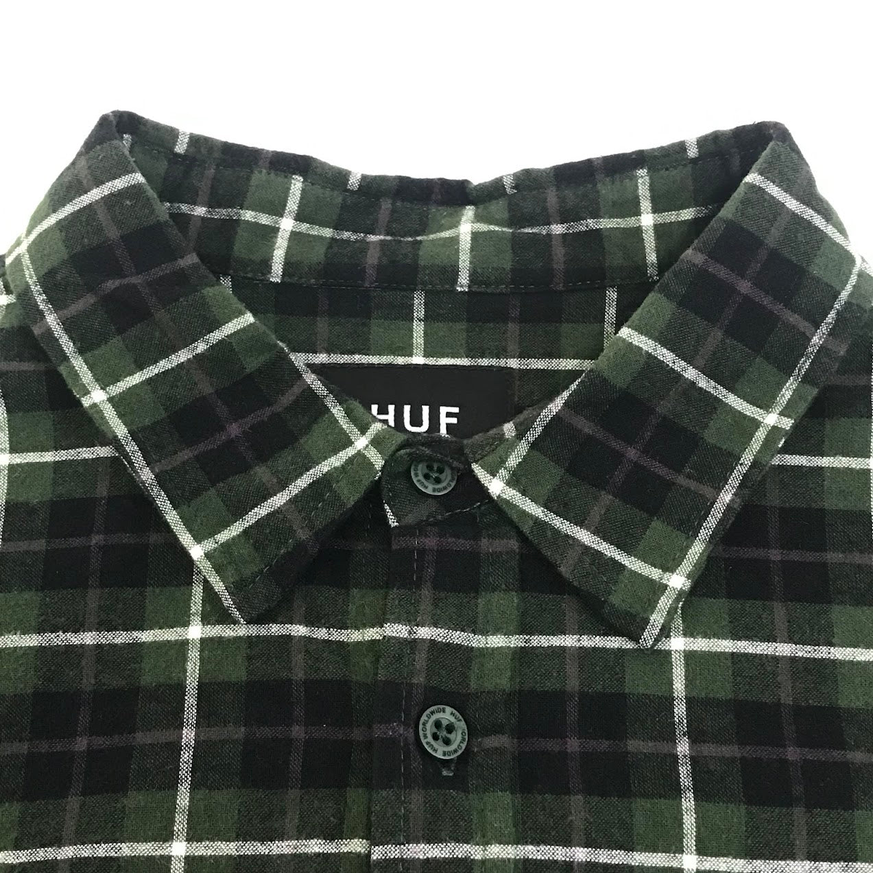 HUF | ハフ MODAL LS PLAID SHIRT チェック柄 長袖シャツ BU00221 グリーン系 サイズ：M【倉吉店】