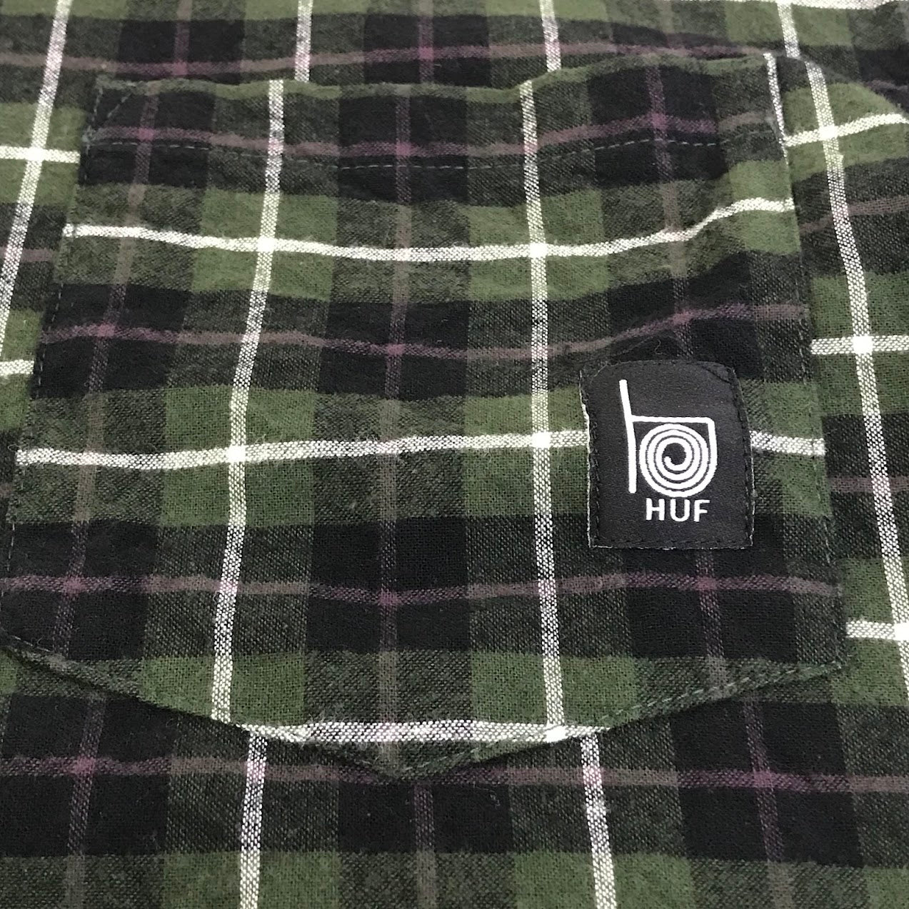 HUF | ハフ MODAL LS PLAID SHIRT チェック柄 長袖シャツ BU00221 グリーン系 サイズ：M【倉吉店】