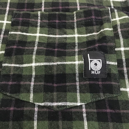HUF | ハフ MODAL LS PLAID SHIRT チェック柄 長袖シャツ BU00221 グリーン系 サイズ：M【倉吉店】