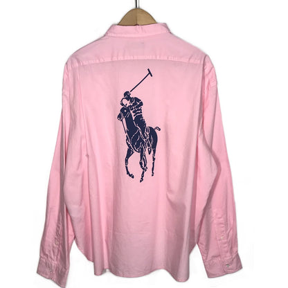 POLO RALPH LAUREN | ポロ・ラルフローレン バックプリント(ポニー) 長袖シャツ ピンク サイズ：XL【倉吉店】