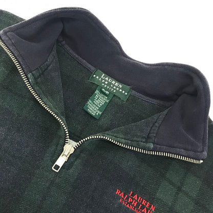 RALPH LAUREN | ラルフローレン 80s ハーフジップ 柄:チェック スウェット グリーン【倉吉店】