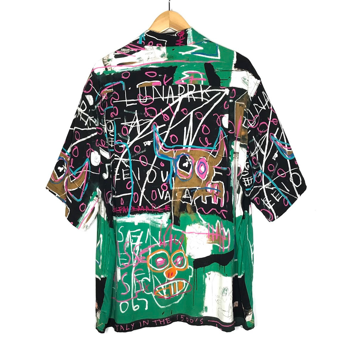 WACKOMARIA | ワコマリア ×JEAN-MICHEL BASQUIAT(ジャン＝ミシェル・バスキア ) S/S HAWAIIAN SHIRT (TYPE-5) シャツ半袖 総柄 半袖シャツ サイズ：L【倉吉店】