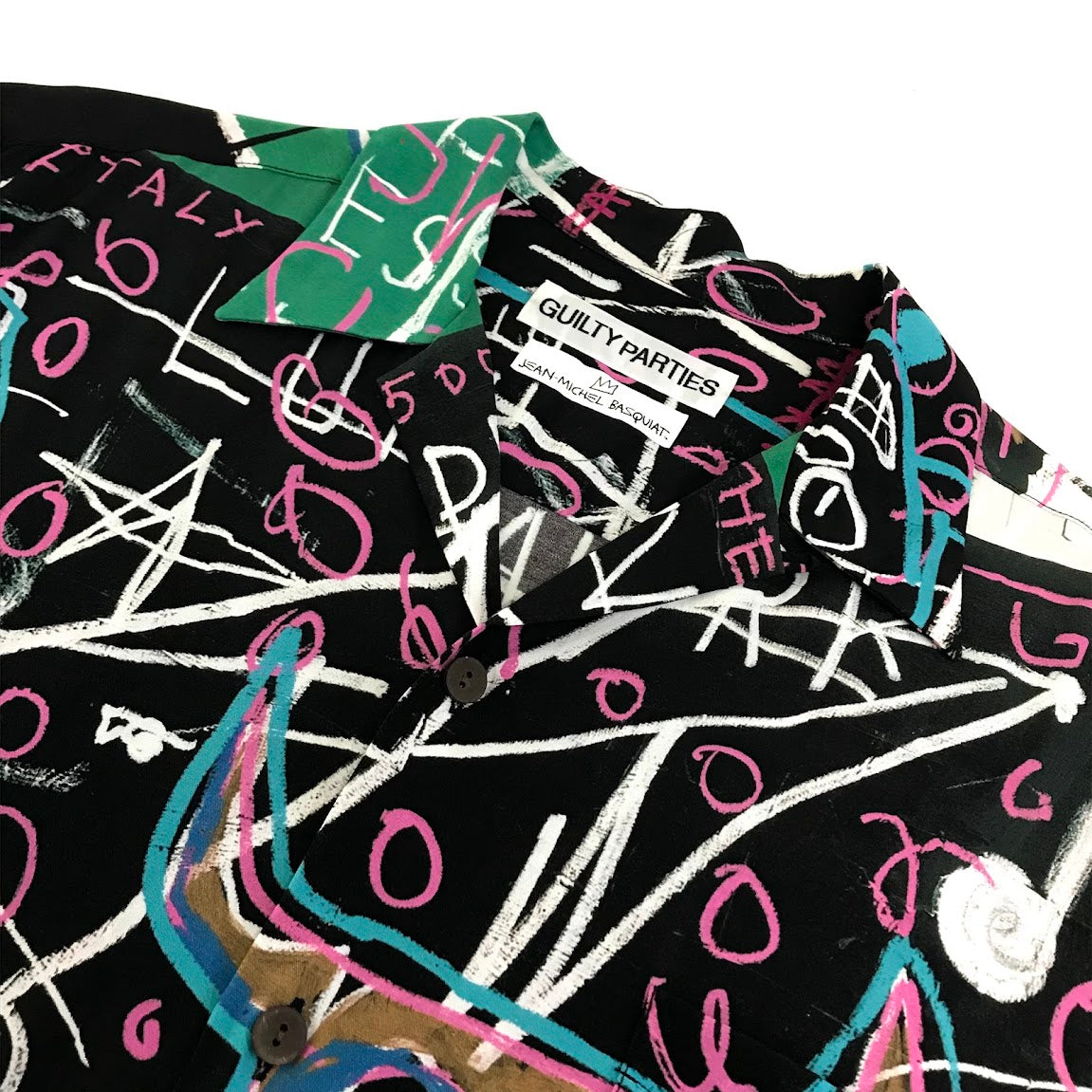 WACKOMARIA | ワコマリア ×JEAN-MICHEL BASQUIAT(ジャン＝ミシェル・バスキア ) S/S HAWAIIAN SHIRT (TYPE-5) シャツ半袖 総柄 半袖シャツ サイズ：L【倉吉店】