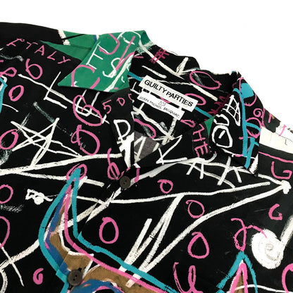 WACKOMARIA | ワコマリア ×JEAN-MICHEL BASQUIAT(ジャン＝ミシェル・バスキア ) S/S HAWAIIAN SHIRT (TYPE-5) シャツ半袖 総柄 半袖シャツ サイズ：L【倉吉店】