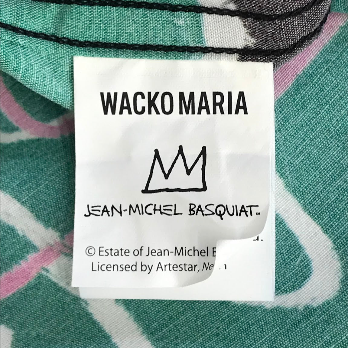 WACKOMARIA | ワコマリア ×JEAN-MICHEL BASQUIAT(ジャン＝ミシェル・バスキア ) S/S HAWAIIAN SHIRT (TYPE-5) シャツ半袖 総柄 半袖シャツ サイズ：L【倉吉店】
