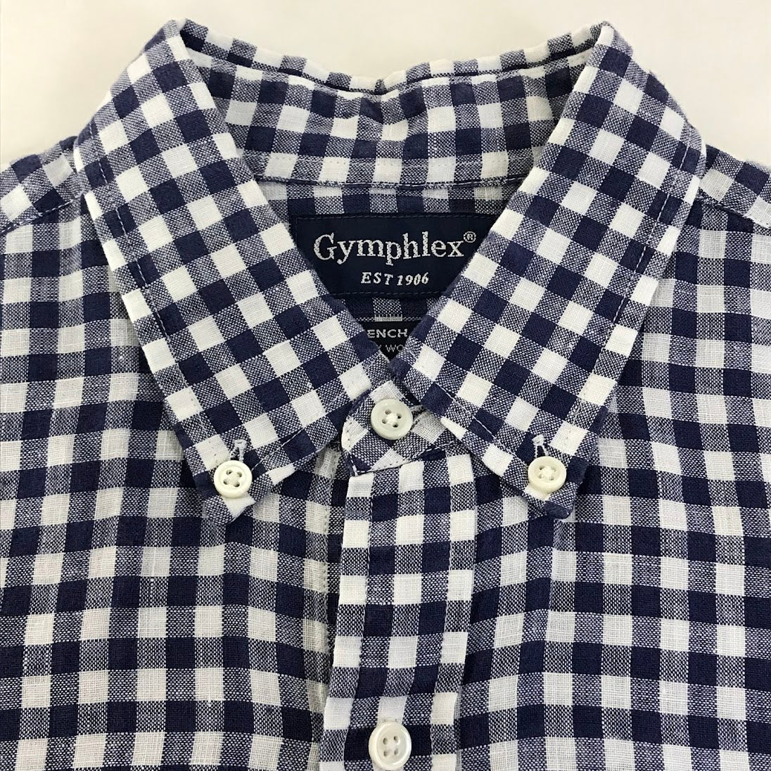 GYMPHLEX | ジムフレックス リネン ボタンダウンシャツ ｻｲｽﾞ:12 長袖シャツ J-0872 ブルー【倉吉店】