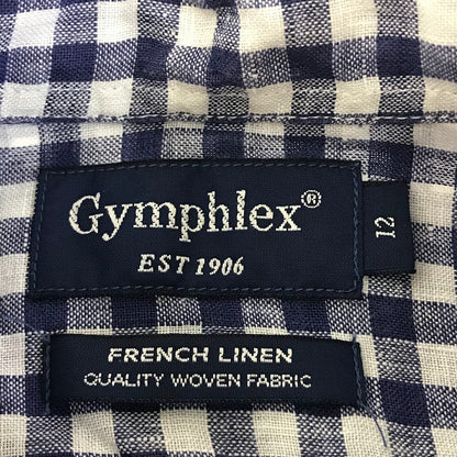 GYMPHLEX | ジムフレックス リネン ボタンダウンシャツ ｻｲｽﾞ:12 長袖シャツ J-0872 ブルー【倉吉店】