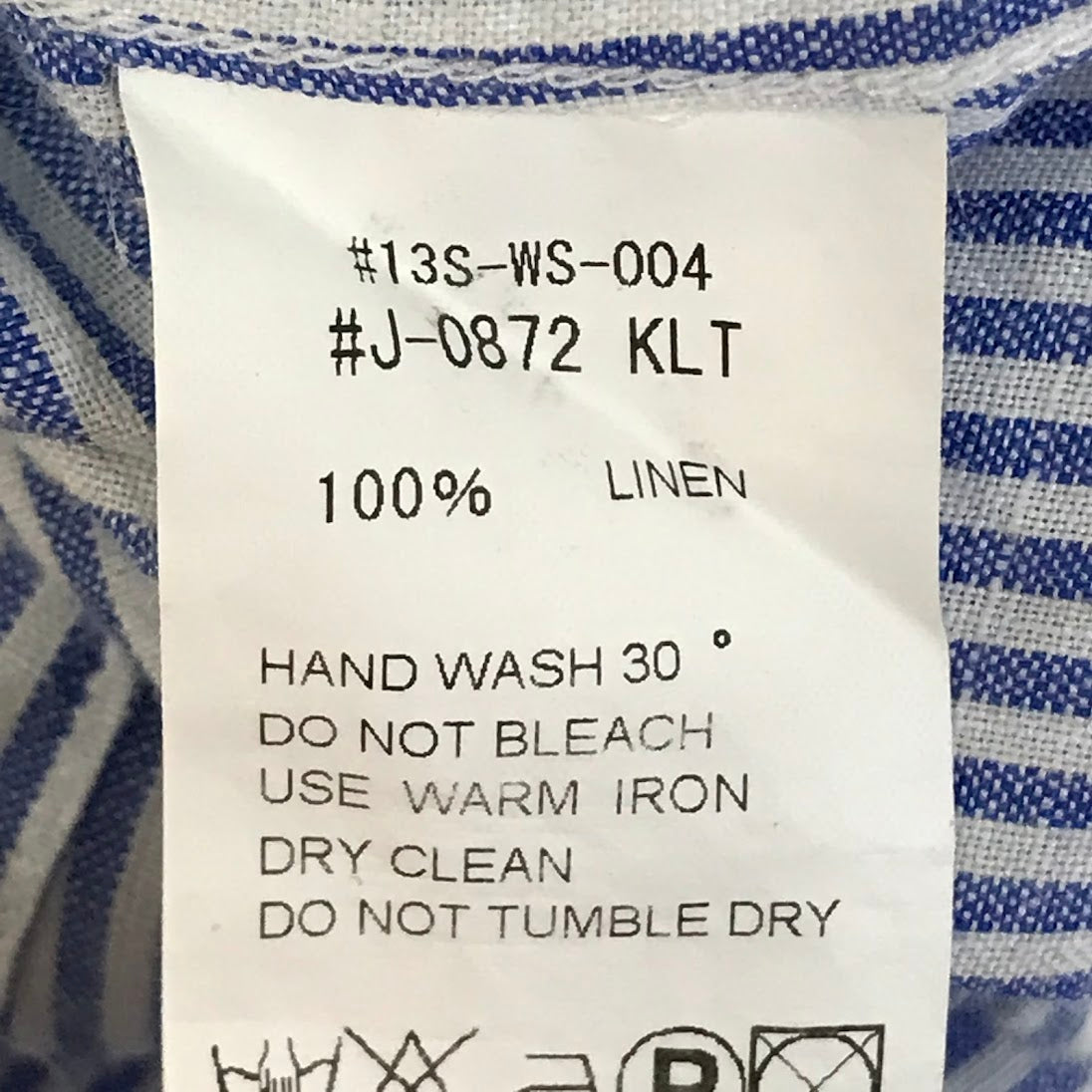 GYMPHLEX | ジムフレックス リネン 長袖ボタンダウンシャツ ストライプ ｻｲｽﾞ:12 長袖Ｔシャツ J-0872 ブルー【倉吉店】