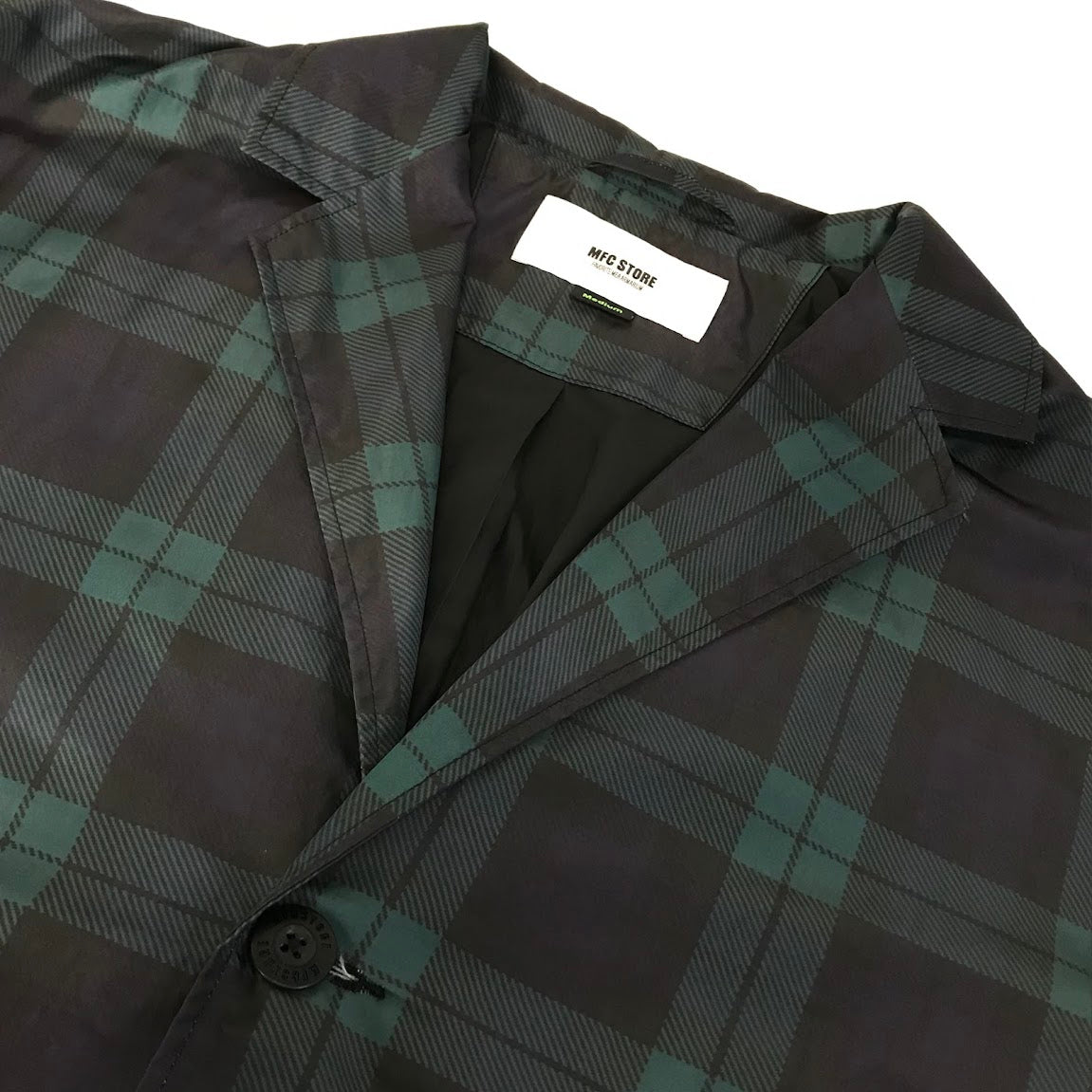 MFC STORE | エムエフシーストアー WASHER NYLON WIDE TAILORED JACKET チェック柄 テーラードジャケット グリーン サイズ：M【倉吉店】