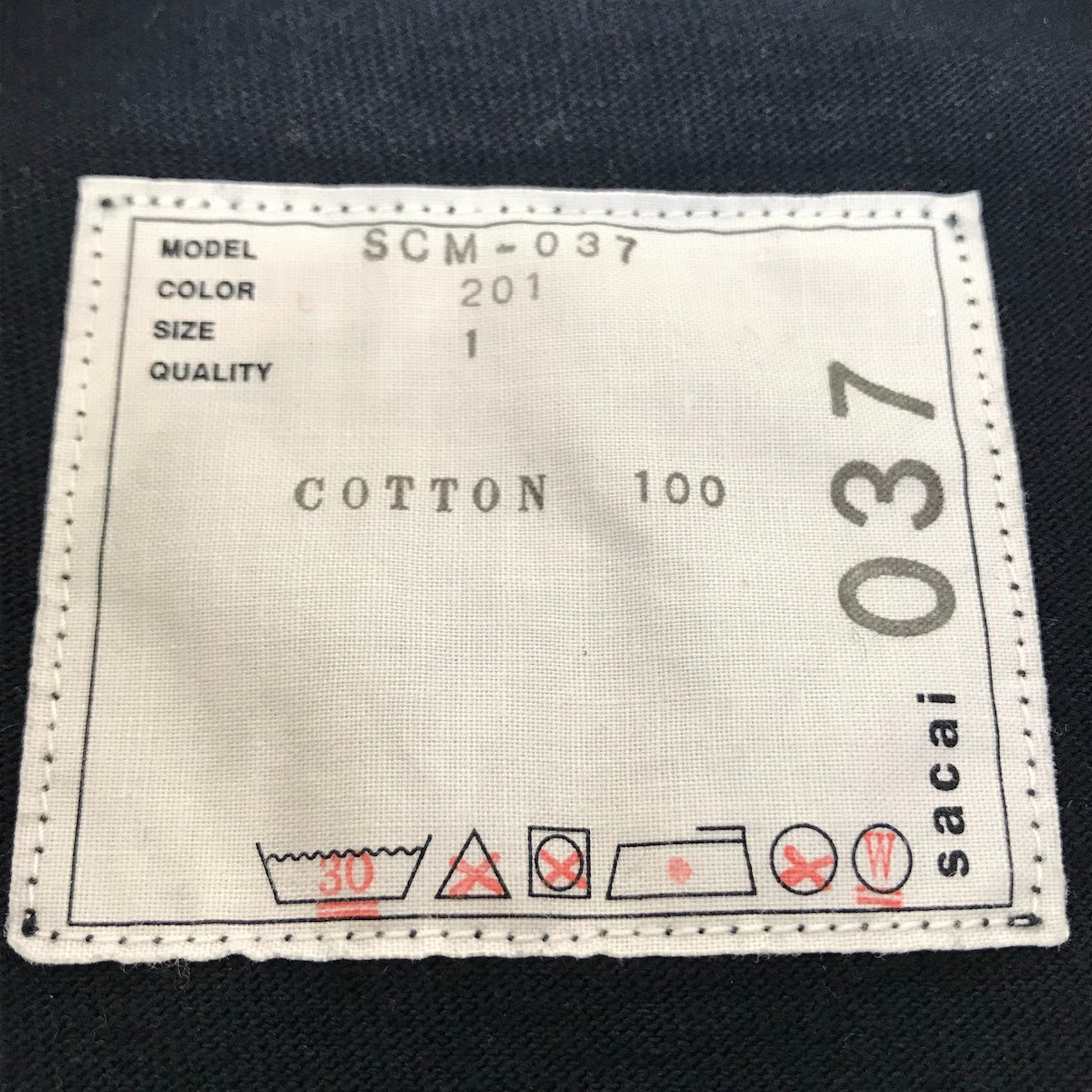 Sacai | サカイ SIDE ZIP COTTON T-SHIRT 半袖Ｔシャツ SCM-037 ダークネイビー サイズ：37【倉吉店】