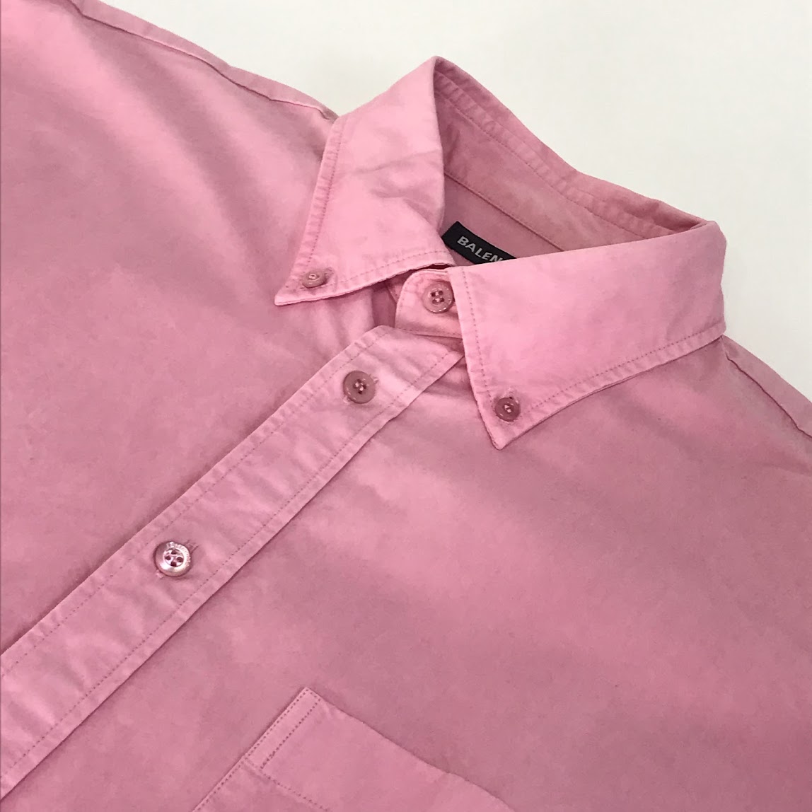 BALENCIAGA | バレンシアガ バックロゴプリントシャツ 長袖シャツ 556878 TEM09 ピンク サイズ：38【倉吉店】