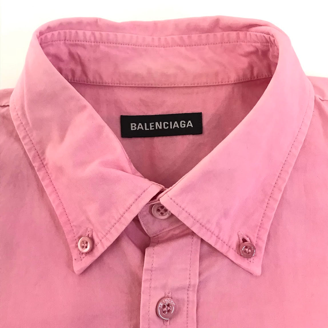 BALENCIAGA | バレンシアガ バックロゴプリントシャツ 長袖シャツ 556878 TEM09 ピンク サイズ：38【倉吉店】