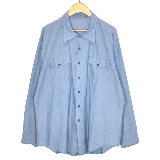 MILITARY衣料 | ミリタリーイリョウ UTILITY SHIRT 長袖シャツ 8405-01-074-4911 ブルー サイズ：XL【倉吉店】