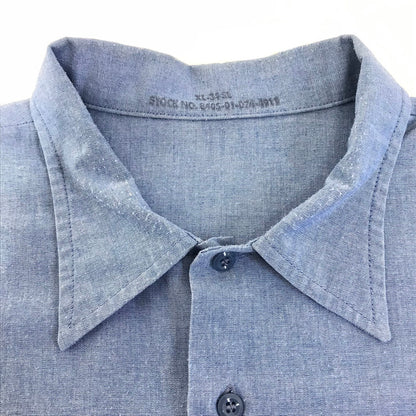 MILITARY衣料 | ミリタリーイリョウ UTILITY SHIRT 長袖シャツ 8405-01-074-4911 ブルー サイズ：XL【倉吉店】