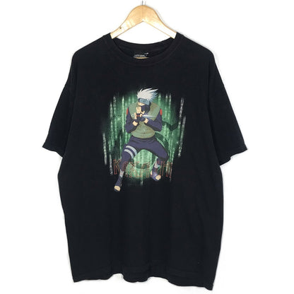 SHONEN JUMP'S NARUTO 'KAKASHI' はたけカカシ/少年ジャンプ/ナルト 00s 半袖Ｔシャツ ブラック サイズ：XL【倉吉店】