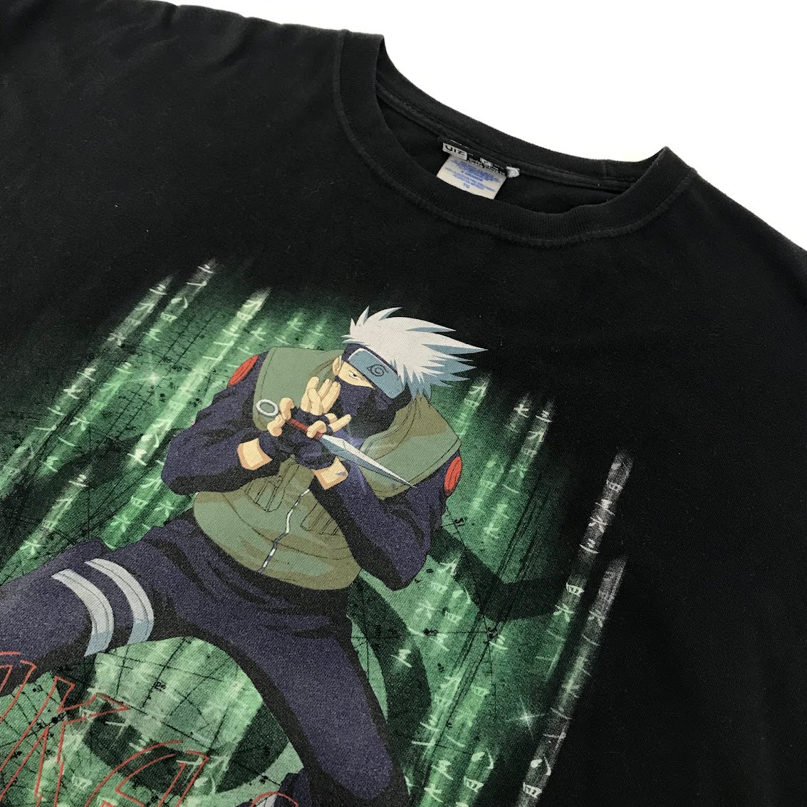 SHONEN JUMP'S NARUTO 'KAKASHI' はたけカカシ/少年ジャンプ/ナルト 00s 半袖Ｔシャツ ブラック サイズ：XL【倉吉店】