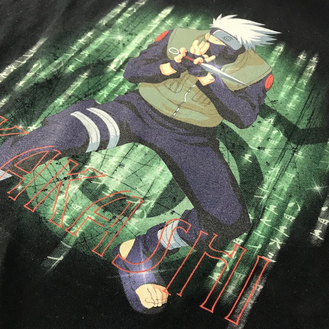 SHONEN JUMP'S NARUTO 'KAKASHI' はたけカカシ/少年ジャンプ/ナルト 00s 半袖Ｔシャツ ブラック サイズ：XL【倉吉店】