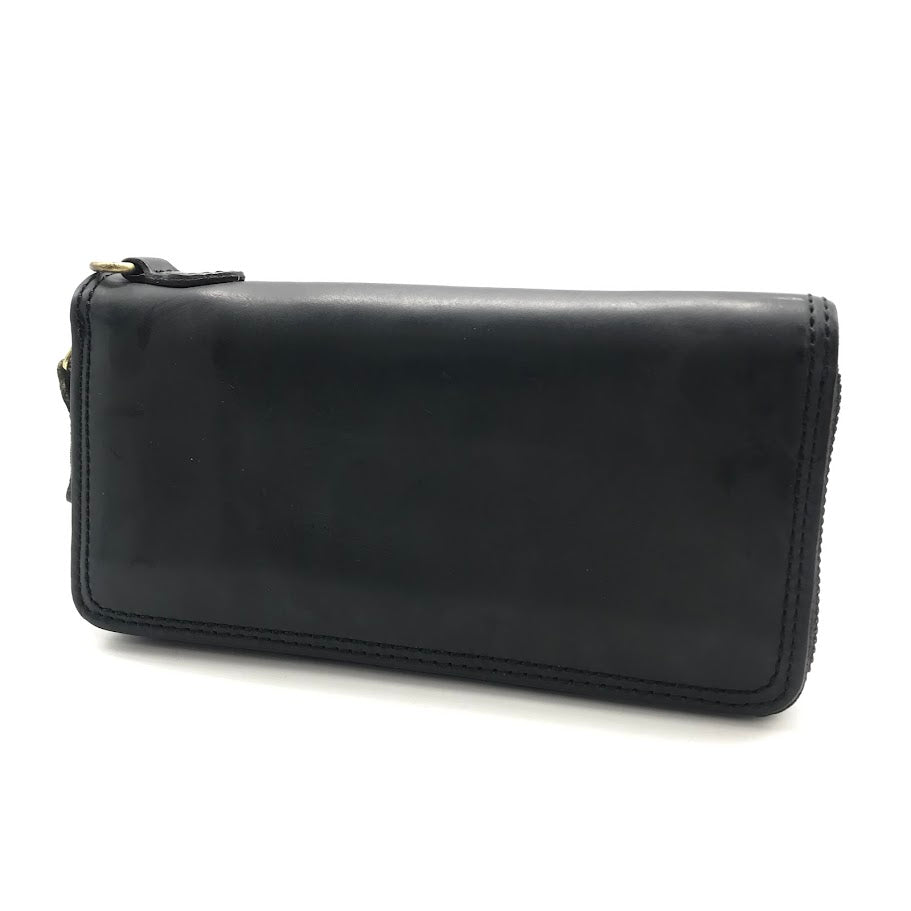AVIREX | アヴィレックス HORWEEN LEATHER LONG ROUND ZIPPER WALLET ラウンドファスナー長財布 長財布 ブラック【倉吉店】