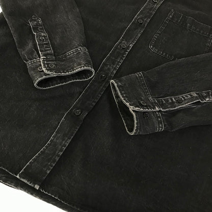 BALENCIAGA | バレンシアガ Rear Printed Denim Shirt バックロゴ デニムシャツ 長袖シャツ 571365 TBP19 ブラック サイズ：37【倉吉店】