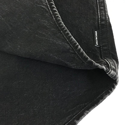 BALENCIAGA | バレンシアガ Rear Printed Denim Shirt バックロゴ デニムシャツ 長袖シャツ 571365 TBP19 ブラック サイズ：37【倉吉店】